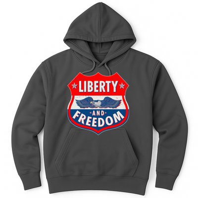 Liberty And Freedom US Eagle Road Sign Hoodie