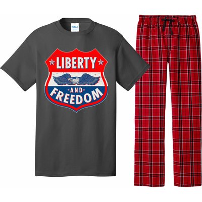 Liberty And Freedom US Eagle Road Sign Pajama Set