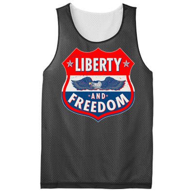 Liberty And Freedom US Eagle Road Sign Mesh Reversible Basketball Jersey Tank