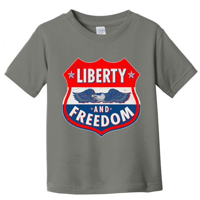 Liberty And Freedom US Eagle Road Sign Toddler T-Shirt