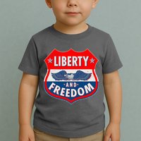 Liberty And Freedom US Eagle Road Sign Toddler T-Shirt