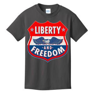 Liberty And Freedom US Eagle Road Sign Kids T-Shirt