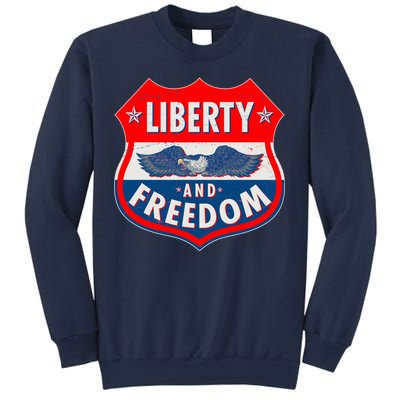 Liberty And Freedom US Eagle Road Sign Sweatshirt