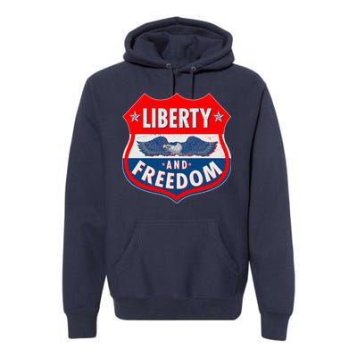 Liberty And Freedom US Eagle Road Sign Premium Hoodie