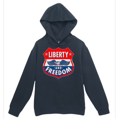 Liberty And Freedom US Eagle Road Sign Urban Pullover Hoodie