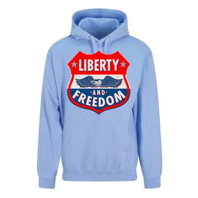 Liberty And Freedom US Eagle Road Sign Unisex Surf Hoodie