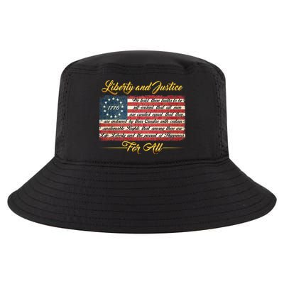 Liberty And Justice For All The Declaration of Independence Cool Comfort Performance Bucket Hat