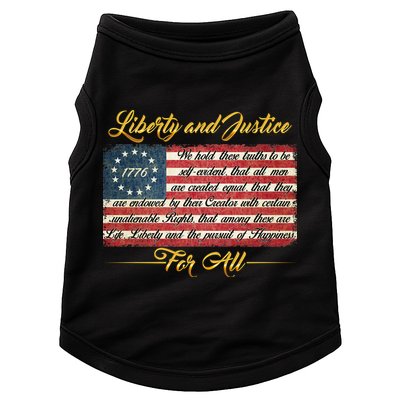 Liberty And Justice For All The Declaration of Independence Doggie Tank