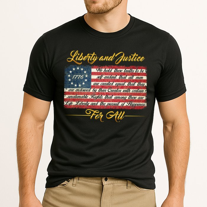 Liberty And Justice For All The Declaration of Independence Performance Shirt