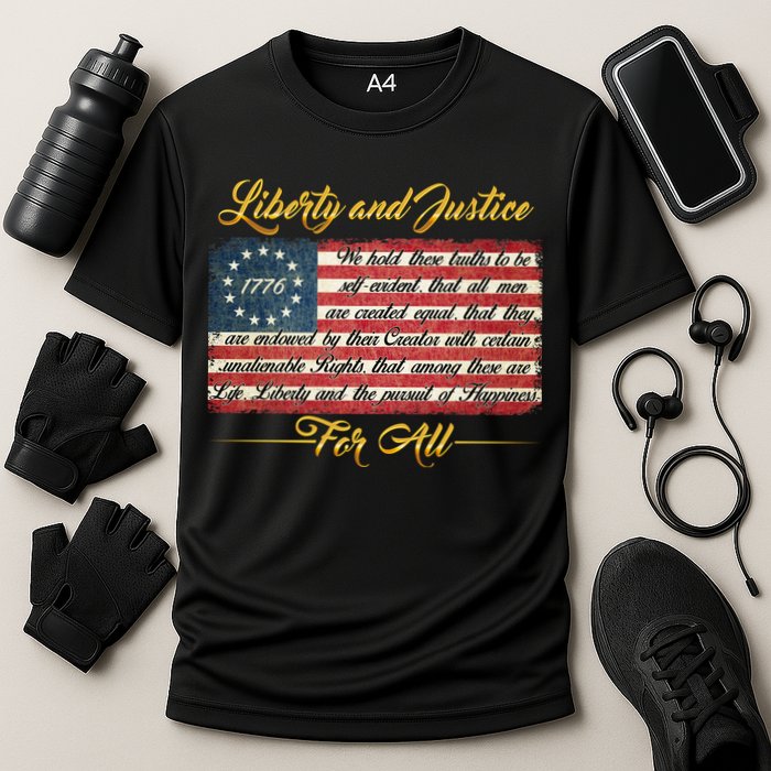 Liberty And Justice For All The Declaration of Independence Performance Shirt