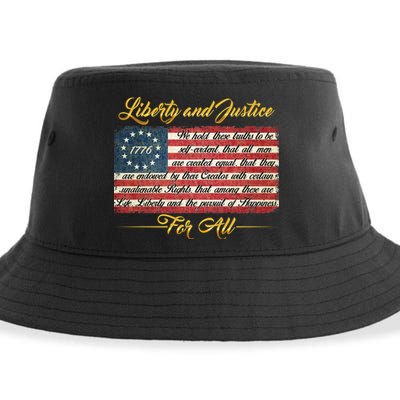 Liberty And Justice For All The Declaration of Independence Sustainable Bucket Hat
