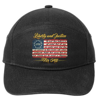 Liberty And Justice For All The Declaration of Independence 7-Panel Snapback Hat