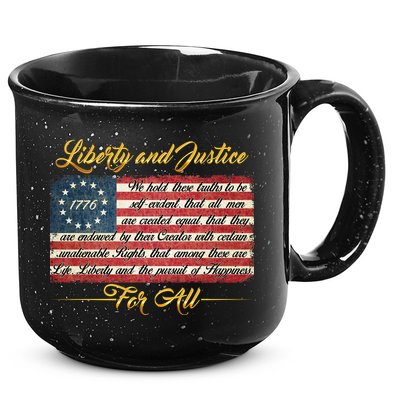 Liberty And Justice For All The Declaration of Independence 15oz Campfire Ceramic Mug
