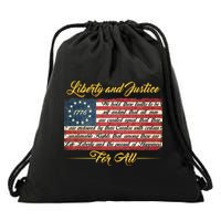 Liberty And Justice For All The Declaration of Independence Drawstring Bag