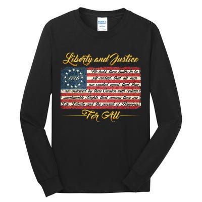 Liberty And Justice For All The Declaration of Independence Tall Long Sleeve T-Shirt