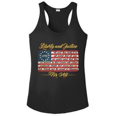Liberty And Justice For All The Declaration of Independence Ladies PosiCharge Competitor Racerback Tank