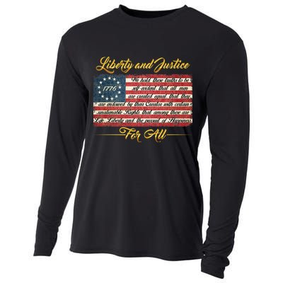 Liberty And Justice For All The Declaration of Independence Cooling Performance Long Sleeve Crew