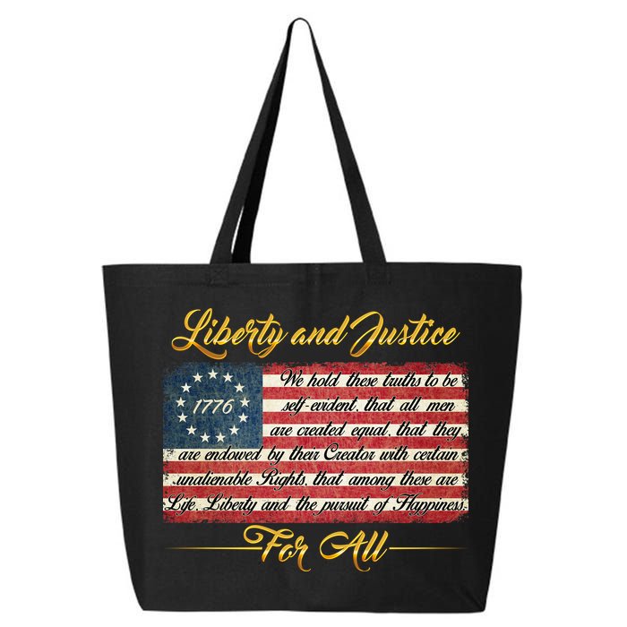 Liberty And Justice For All The Declaration of Independence 25L Jumbo Tote