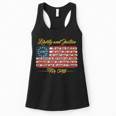 Liberty And Justice For All The Declaration of Independence Womens Tank Top