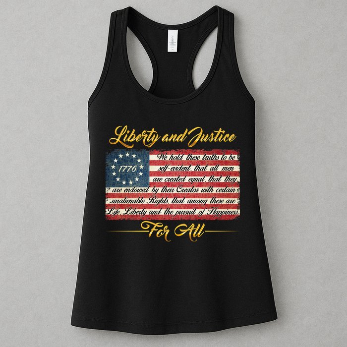 Liberty And Justice For All The Declaration of Independence Womens Tank Top
