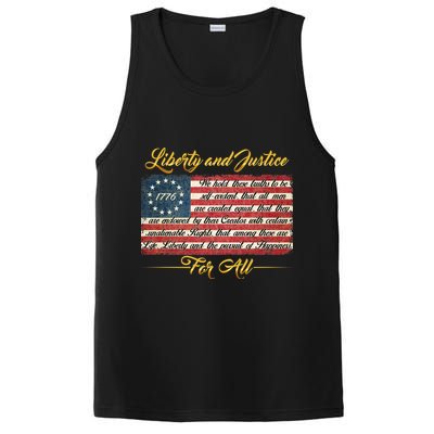 Liberty And Justice For All The Declaration of Independence PosiCharge Competitor Tank