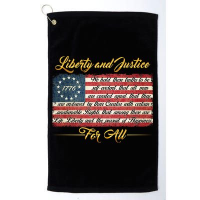 Liberty And Justice For All The Declaration of Independence Golf Towel