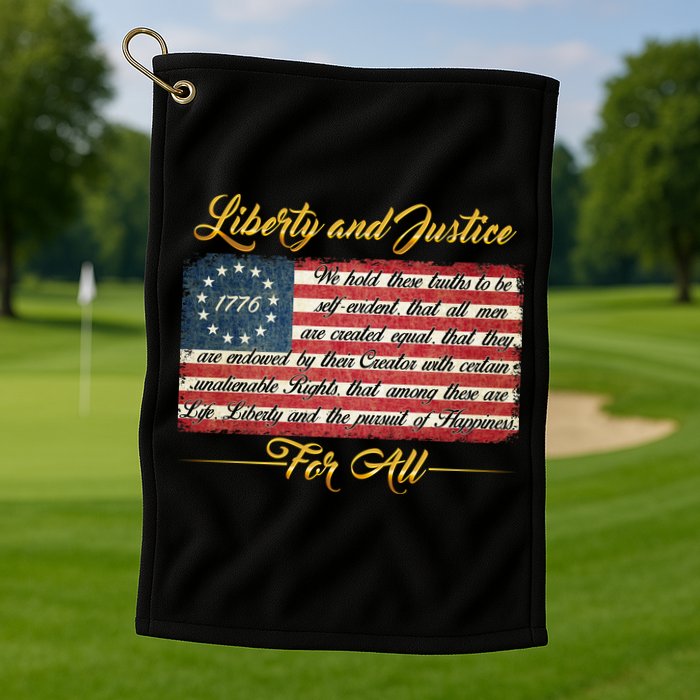 Liberty And Justice For All The Declaration of Independence Golf Towel