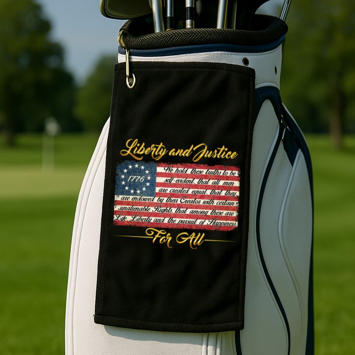 Liberty And Justice For All The Declaration of Independence Golf Towel