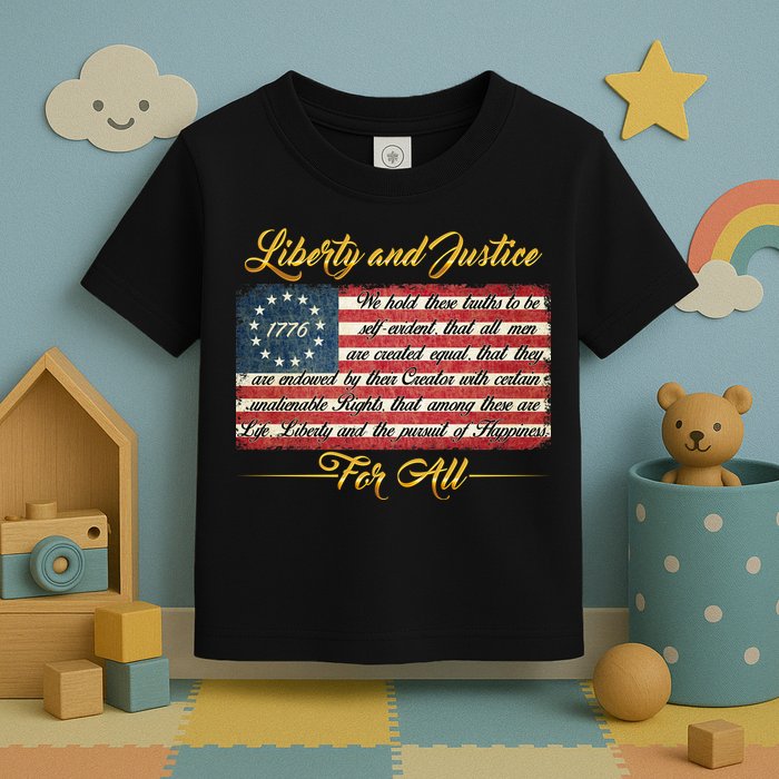 Liberty And Justice For All The Declaration of Independence Toddler T-Shirt