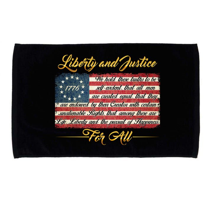 Liberty And Justice For All The Declaration of Independence Microfiber Hand Towel