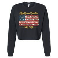 Liberty And Justice For All The Declaration of Independence Cropped Pullover Crew
