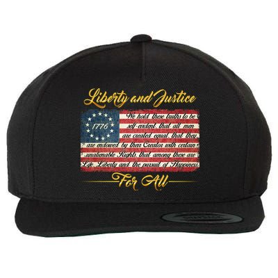 Liberty And Justice For All The Declaration of Independence Wool Snapback Cap