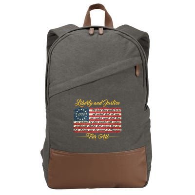 Liberty And Justice For All The Declaration of Independence Cotton Canvas Backpack