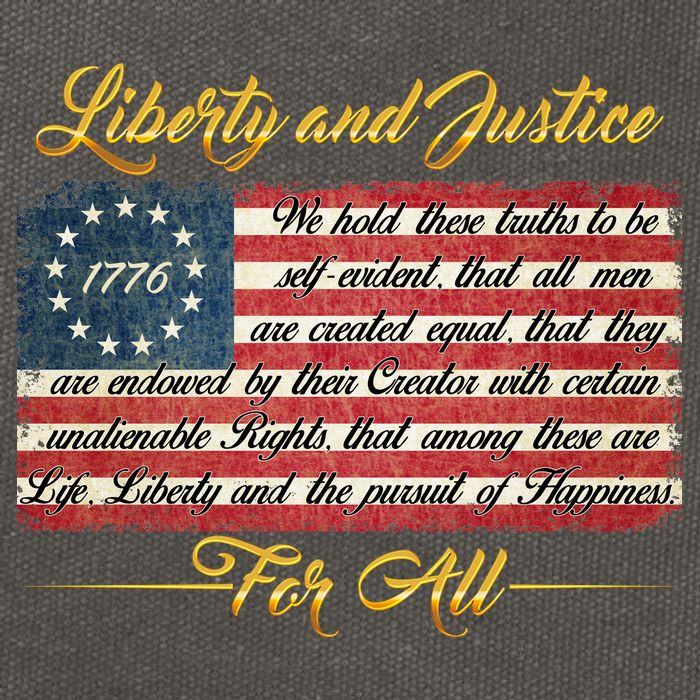 Liberty And Justice For All The Declaration of Independence Cotton Canvas Backpack