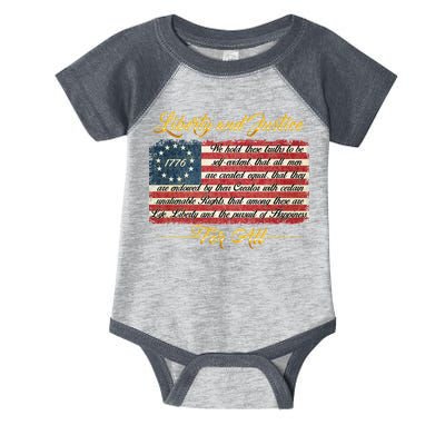 Liberty And Justice For All The Declaration of Independence Infant Baby Jersey Bodysuit