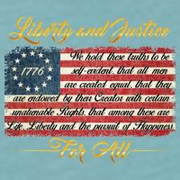 Liberty And Justice For All The Declaration of Independence Sueded Cloud Jersey T-Shirt