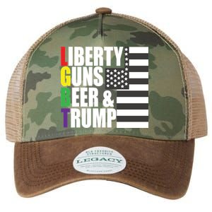 Liberty Guns Beer Trump LGBT Flag Legacy Tie Dye Trucker Hat