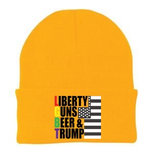 Liberty Guns Beer Trump LGBT Flag Knit Cap Winter Beanie