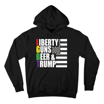 Liberty Guns Beer Trump LGBT Flag Hoodie