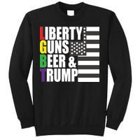 Liberty Guns Beer Trump LGBT Flag Sweatshirt