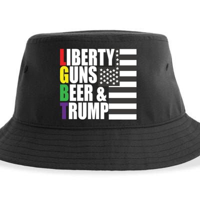 Liberty Guns Beer Trump LGBT Flag Sustainable Bucket Hat