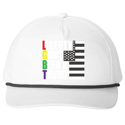 Liberty Guns Beer Trump LGBT Flag Snapback Five-Panel Rope Hat