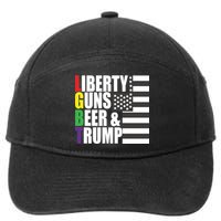 Liberty Guns Beer Trump LGBT Flag 7-Panel Snapback Hat