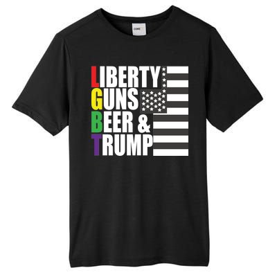 Liberty Guns Beer Trump LGBT Flag Tall Fusion ChromaSoft Performance T-Shirt