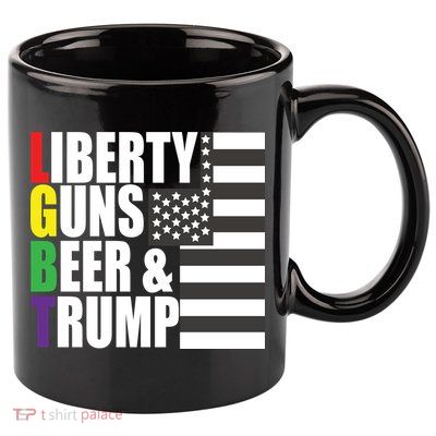 Liberty Guns Beer Trump LGBT Flag 11oz C Handle Ceramic Mug