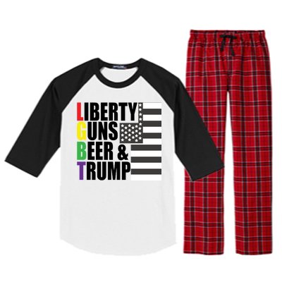 Liberty Guns Beer Trump LGBT Flag Raglan Sleeve Pajama Set