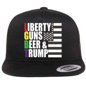 Liberty Guns Beer Trump LGBT Flag Flat Bill Trucker Hat