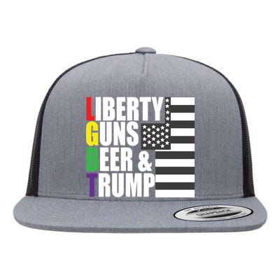 Liberty Guns Beer Trump LGBT Flag Flat Bill Trucker Hat