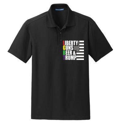 Liberty Guns Beer Trump LGBT Flag Dry Zone Grid Polo