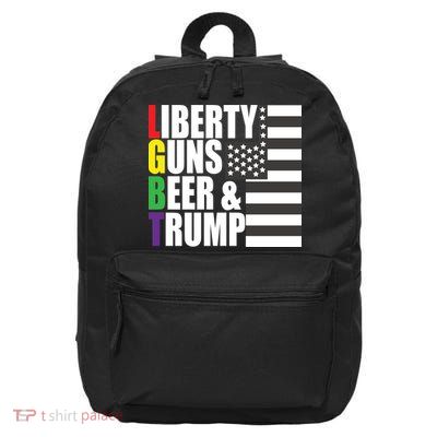 Liberty Guns Beer Trump LGBT Flag 16 in Basic Backpack